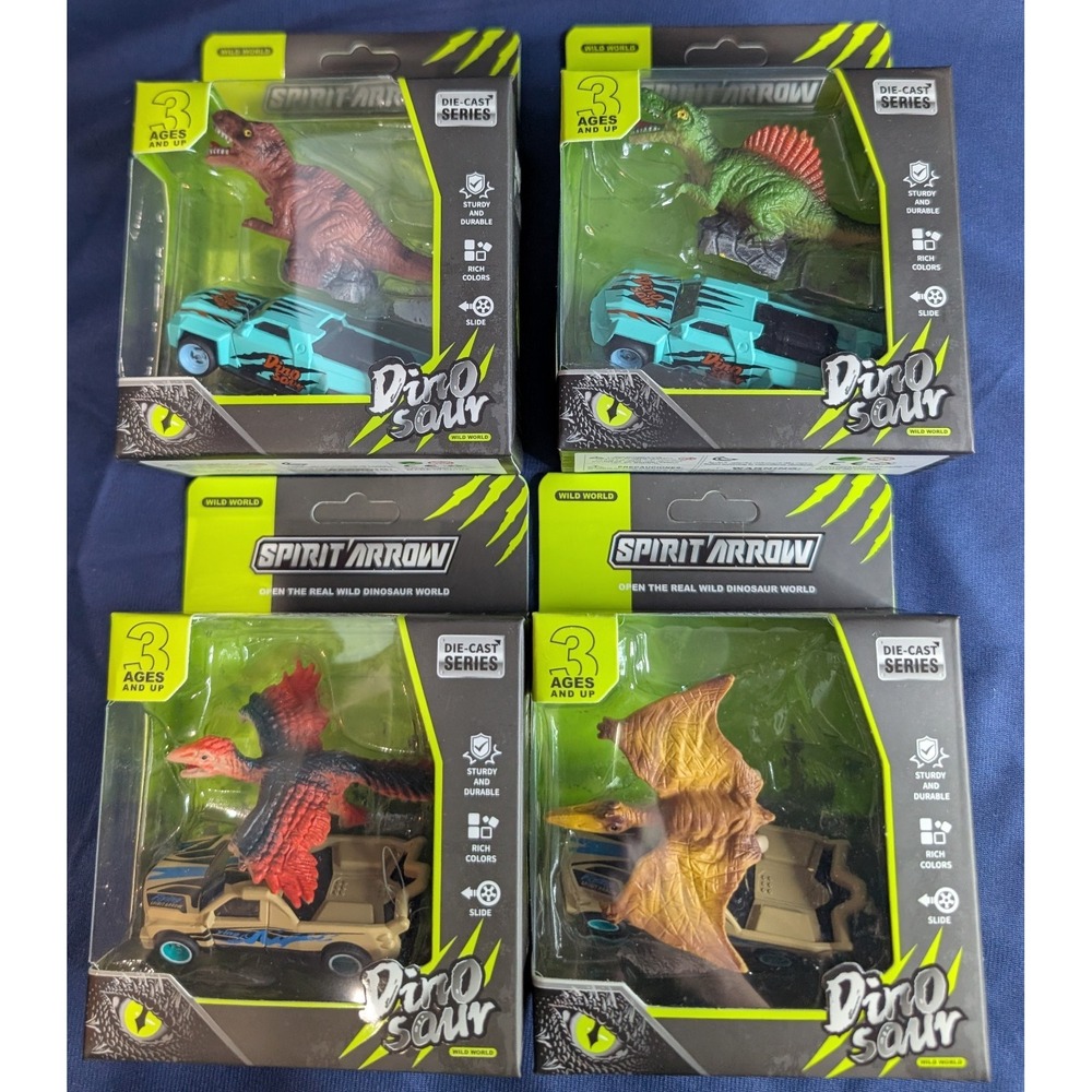 Spirit Arrow Dino Sour Toy ‎ Dinosaur Set Of 4 Gift Christmas